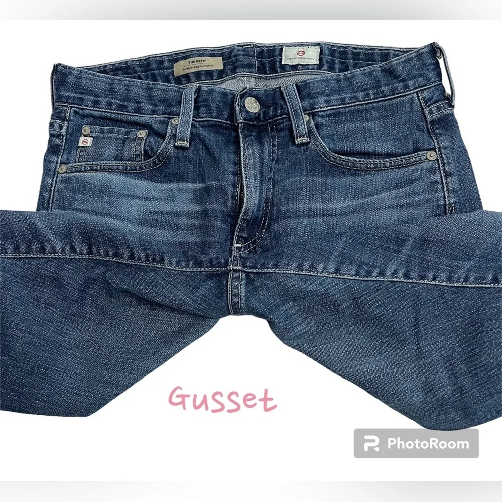 AG-Adriano Goldschmied The Drew straight leg boyfriend jean size 26R cropped - Picture 10 of 11